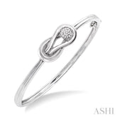 1/20 Ctw Round Cut Diamond Fashion Bangle in Sterling Silver