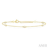 1/4 Ctw Pear Cut Diamond Station Bracelet in 14K Yellow Gold