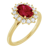 14K Yellow Gold Lab-Grown Ruby & 1/3 CTW Lab-Grown Diamond Ring