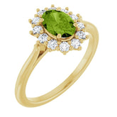 14K Yellow Gold Natural Peridot & 1/3 CTW Lab-Grown Diamond Ring