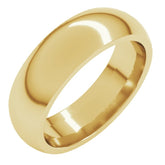 18K Yellow Gold 6 mm Comfort-Fit Half Round Band Size 11.5