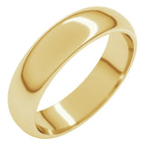 18K Yellow Gold 5 mm Half Round Band Size 7.5