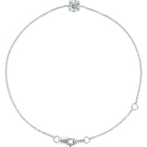 14K White Gold Natural White Sapphire 6 1/2-7-1/2" Bracelet