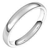 14K White Gold 3.5 mm Comfort-Fit European-Style Band Size 6.5