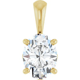 14K Yellow Gold 1 CT Oval Lab-Grown Diamond Pendant