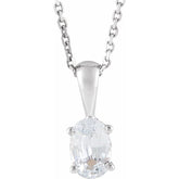 Sterling Silver Lab-Grown Diamond 16-18" Necklace