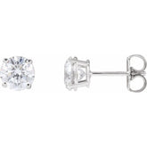 Sterling Silver 1 1/5 CTW Lab-Grown White Diamond Earrings