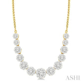 2 Ctw Round Cut Diamond Lovebright Necklace in 14K Yellow and White Gold