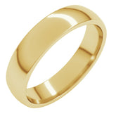 14K Yellow Gold 4.5 mm Lightweight Comfort-Fit Half Round Band Size 11