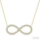1 Ctw Round Cut Diamond Infinity Pendant With Chain in 14K Yellow Gold