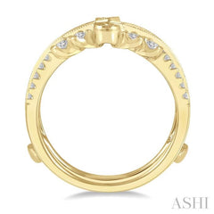 1/2 Ctw Milgrain Twist Round Cut Diamond Insert Ring in 14K Yellow Gold