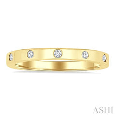 1/10 Ctw Flush Bezel Set Diamond Fashion Band in 10K Yellow Gold