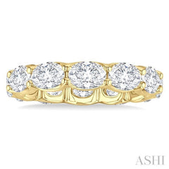 3 3/4 Ctw East-West Set Oval Cut Diamond Eternity Wedding Band in 14K Yellow Gold