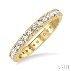 1 Ctw Round Cut Diamond Eternity Wedding Band in 14K Yellow Gold