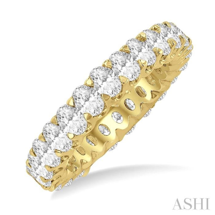 3 Ctw Eternity Oval Cut Diamond Wedding Band in 14K Yellow Gold