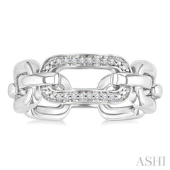 1/20 Ctw Bold Round Cut Diamond Paperclip Ring in Sterling Silver