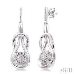 1/50 Ctw Round Cut Diamond Fashion Earrings in Sterling Silver