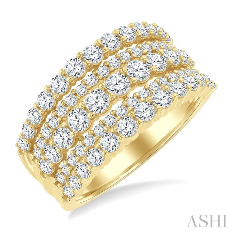 1 3/4 Ctw Round Cut Diamond Bold Fashion Band in 14K Yellow Gold