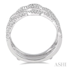 3/4 Ctw Round Cut Diamond Insert Ring in 14K White Gold
