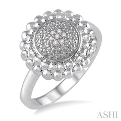 1/50 Ctw Round Cut Diamond Ring in Sterling Silver