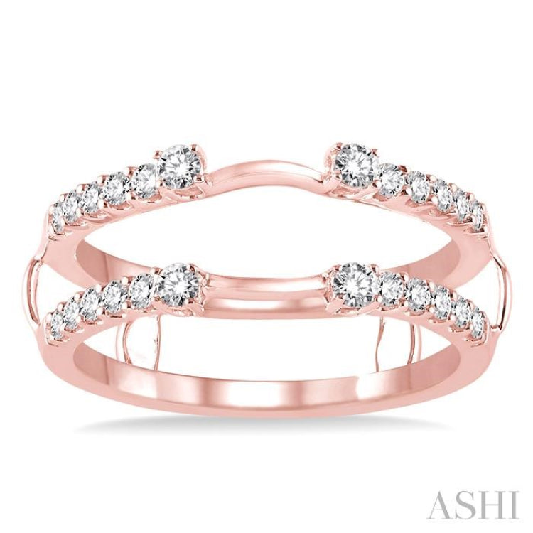3/8 Ctw Round Cut Diamond Insert Ring in 14K Rose Gold