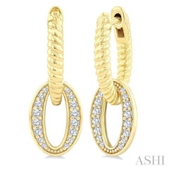 1/4 Ctw Interlocked Rope Round Cut Diamond Fashion Earrings in 10K Yellow Gold