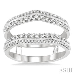 5/8 Ctw Round Cut Diamond Insert Ring in 14K White Gold