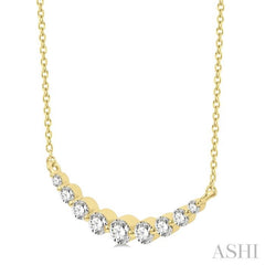 1/2 Ctw Diamond Smile Necklace in 14K Yellow Gold