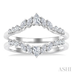 1/2 Ctw Chevron Pear, Marquise and Round Cut Diamond Insert Ring in 14K White Gold