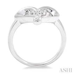 1/50 Ctw Round Cut Diamond Heart Ring in Sterling Silver