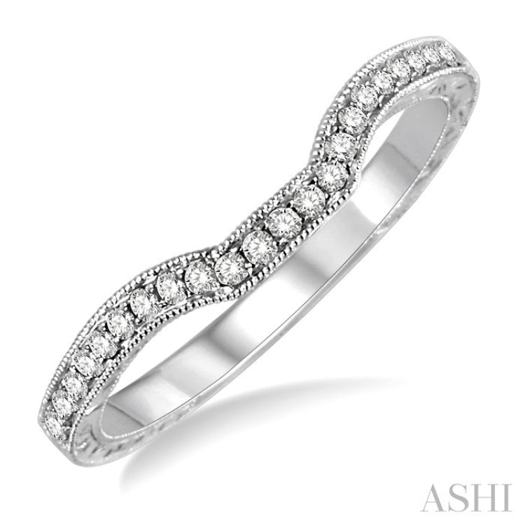 1/6 Ctw Round Cut Diamond Matching Wedding Band in 14K White Gold