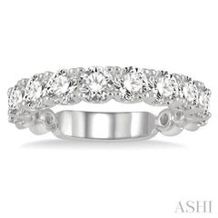 2 Ctw Lattice Round Cut Diamond Wedding Band in 14K White Gold