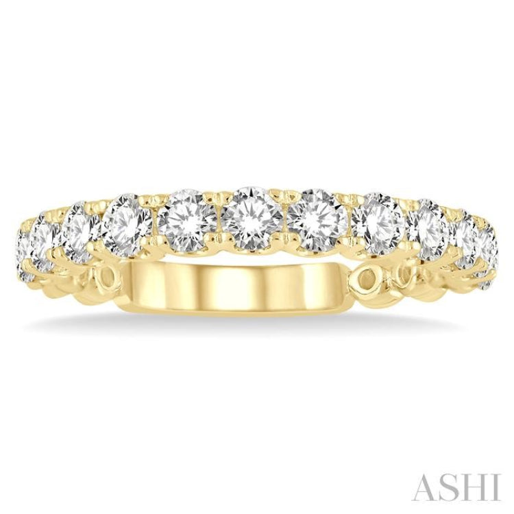 1 Ctw Lattice Round Cut Diamond Wedding Band in 14K Yellow Gold