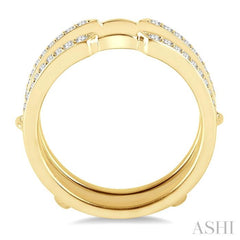 1/3 Ctw Round Cut Diamond Insert Ring in 14K Yellow Gold