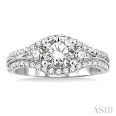 1/2 Ctw Diamond Semi-Mount Engagement Ring in 14K White Gold