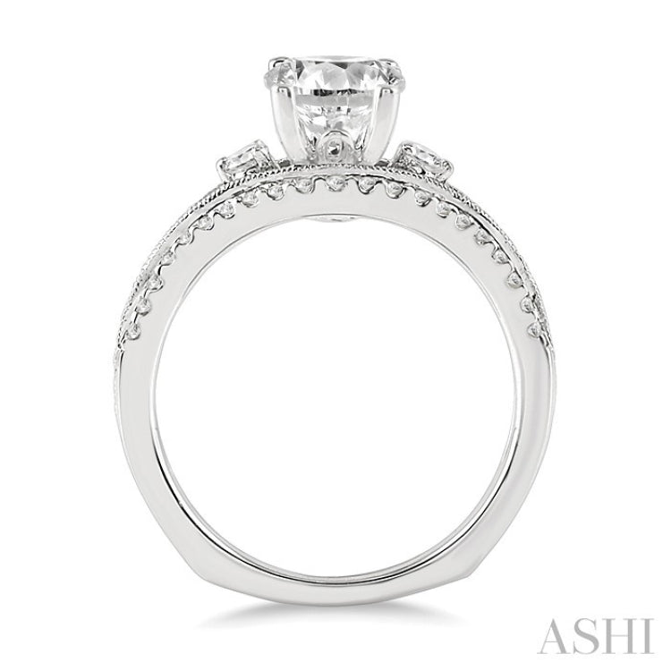 1/2 Ctw Diamond Semi-Mount Engagement Ring in 14K White Gold