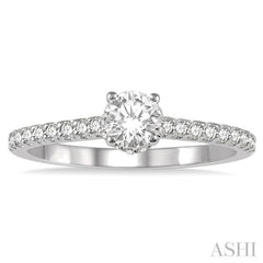 1/4 Ctw Semi-Mount Diamond Engagement Ring in 14K White Gold
