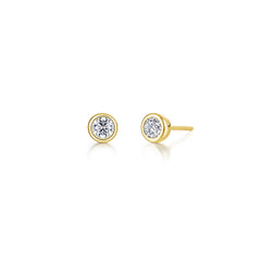 April Bezel Birthstone Earrings