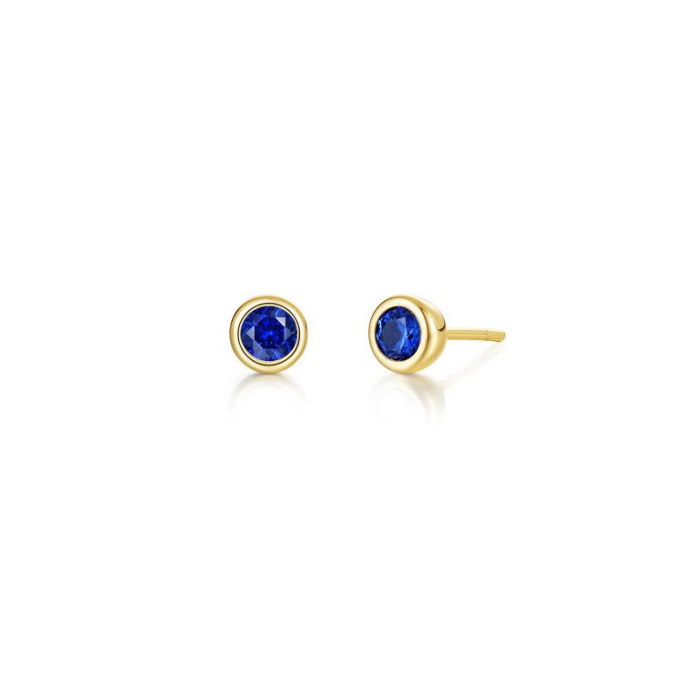 September Bezel Birthstone Earrings