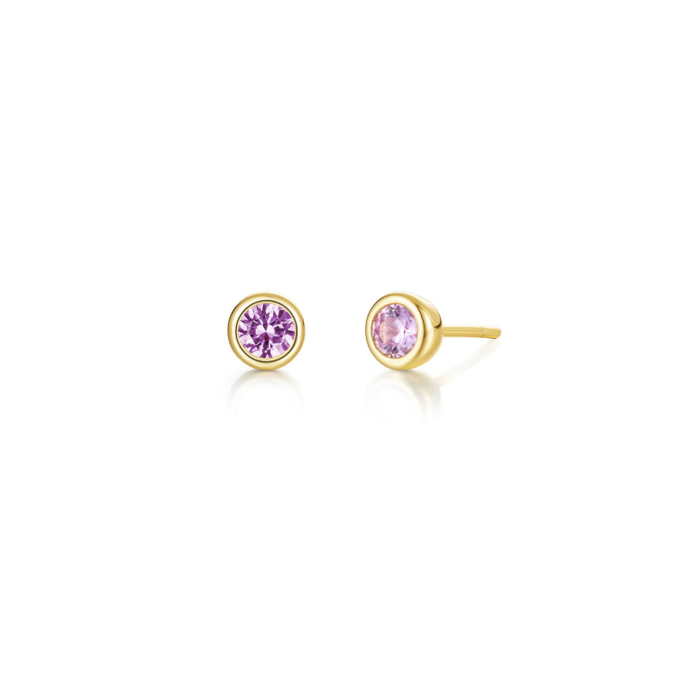 October Bezel Birthstone Earrings