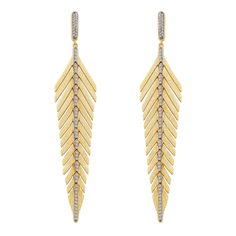 Elegant Feather Drop Earrings