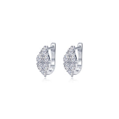 Cluster Huggie Hoop Earrings