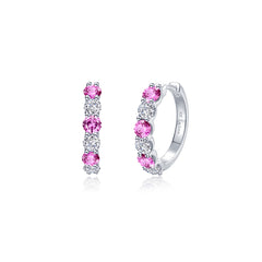 Josie Pink Sapphire Hoop Earrings 