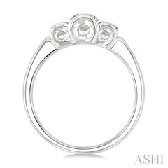 3/4 Ctw 3-Stone Round Cut Diamond Fashion Ring in 14K White Gold