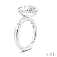 1/5 Ctw Akari Pear Shape Round Cut Diamond Semi-Mount Engagement Ring in 14K White Gold
