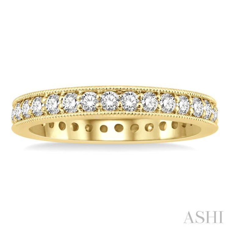 1 Ctw Round Cut Diamond Eternity Wedding Band in 14K Yellow Gold