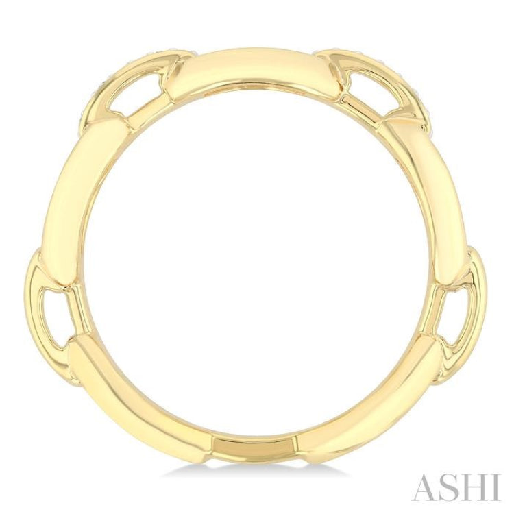 1/20 Ctw Bold Open Window Oval Shaped Round Cut Diamond Fashion Ring in 10K Yellow Gold