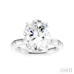 1/5 Ctw Akari Oval Shape Round Cut Diamond Semi-Mount Engagement Ring in 14K White Gold