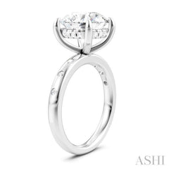 1/5 Ctw Round Shape Round Cut Diamond Semi-Mount Engagement Ring in 14K White Gold