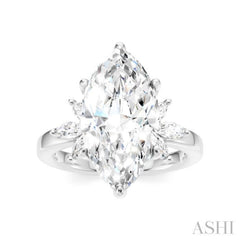 5/8 Ctw Akari Marquise and Round Cut Diamond Semi-Mount Engagement Ring in 14K White Gold